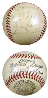 1937 NL Champ New York Giants Autographed Signed AL Baseball Mel Ott 