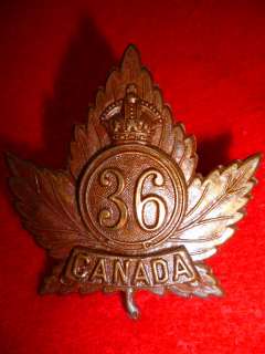 36th Bn CEF (Hamilton) Canadian Infantry Cap Badge   Canada WW1  