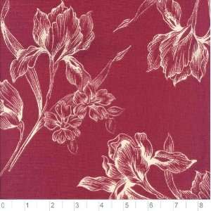  54 Wide Rosamund Dark Red/Ivory Fabric By The Yard Arts 