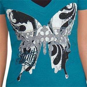  Truth Soul Armor Womens Spring Butterfly V Neck T Shirt 