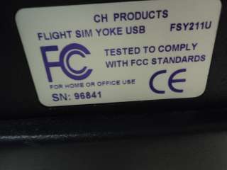 CH PRODUCTS FLIGHT SIM YOKE PILOT SIM CONTROLLER USB JOYSTICK  
