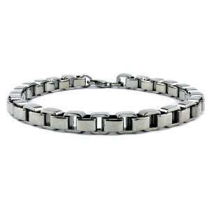  Stainless Steel Box Chain Bracelet   Length 8.5 inches 