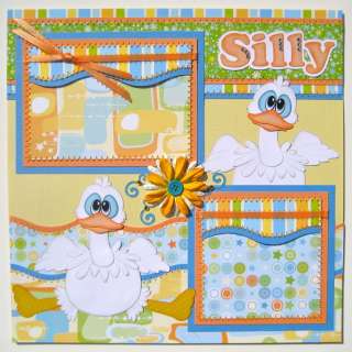 Silly Goose ~ Boy Girl ~ Paper Piecing ~ Premade Scrapbook Pages 