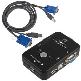 Port USB KVM Switch + VGA (15pin standard) / USB (A to B) KVM Cable