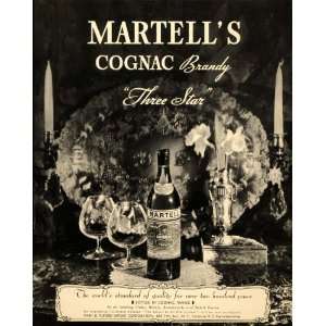 1934 Ad Martells Cognac Brandy 3 Star Park Tilford   Original Print 