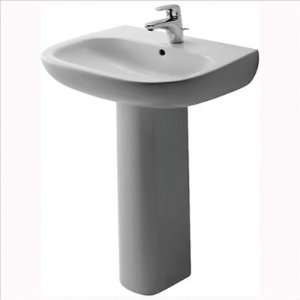 Bundle 66 D Code 23 Bathroom Sink and Pedestal Set in White Faucet 