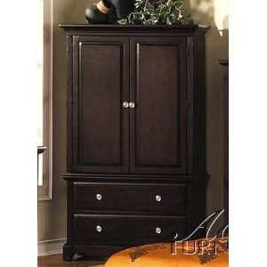  TV Armoire Stand with Ring Design Handles Chocolate Finish 