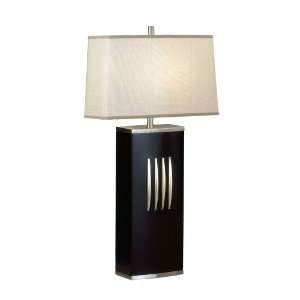 Nova Lighting 0246 Slice Standing Table Lamp, Dark Brown Wood, Brushed 