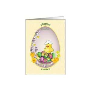  Easter card for grandson   chick with colorful eggs and 