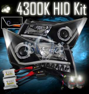 11 12 Chevy Cruze Halo DRL LED Projector Headlights /4300K Slim HID 