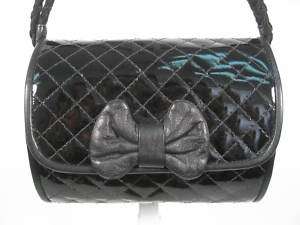 HOMSI Black Patent Leather Small Shoulder Handbag Bag  