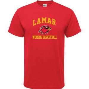  Lamar Cardinals Red Womens Basketball Arch T Shirt 
