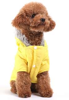 Yellow Warm Coat Hoodie Jacket Dog Clothes Apparel new  