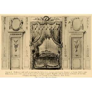   Bedstead Salambier Louis XVI Sheraton Decor   Original Halftone Print