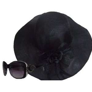  Floppy Brim Black Hat Matching Fancy Sunglasses Toys 