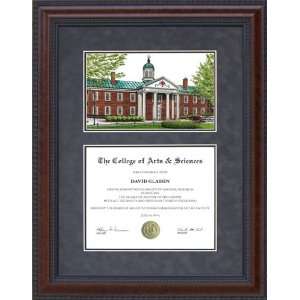 Diploma Frame with Licensed Brandeis School of Law Campus Lithograph 
