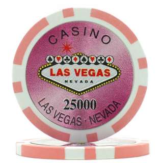 500 15g Laser LV Poker Chip Set w/Alum Case & BONUS  