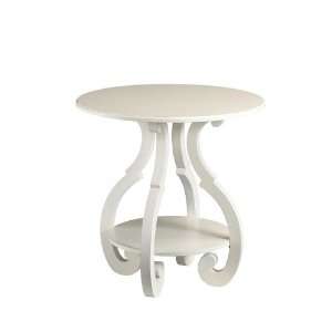 Center Bistro Table Scrolled Legs in Shabby White Finish 