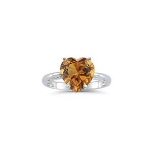  0.67 Cts Citrine Solitaire Ring in 18K White Gold 10.0 