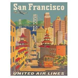  World Travel Poster San Francisco City 12 inch by 18 inch 