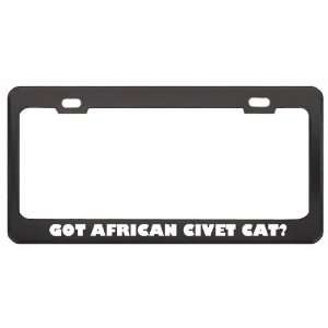 Got African Civet Cat? Animals Pets Black Metal License Plate Frame 