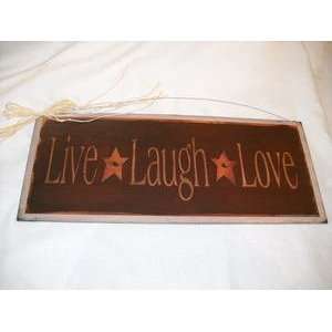  Rusty Tin Star Live Laugh Love Wooden Country Wall Art 