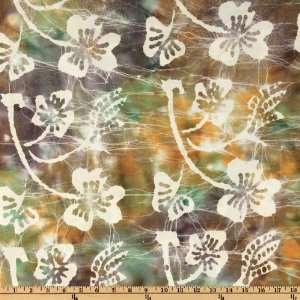  44 Wide Indian Batik Nature And Abstract Lotus Beige 