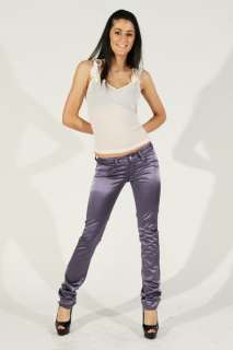 MET Ladies Lilac Skinny Satin Pants BODY All Sizes  