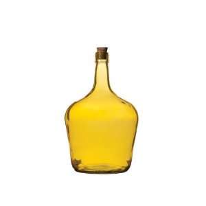 Vietri Recycled Prism Glass Amber Bottle with Cork (Set of 4)  
