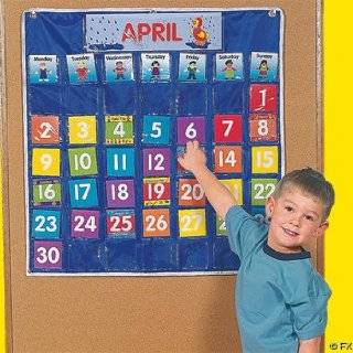   Nylon Classroom Calendar Pocket Chart