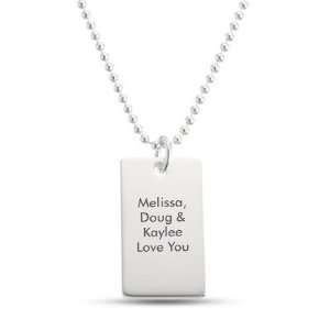  Personalized Classically Silver Dog Tag  Vertical Gift 