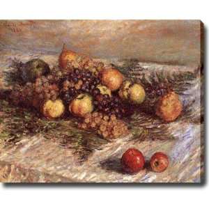 Claude Monet Still Life with Pears and Grapes Giclee Canvas Oil 