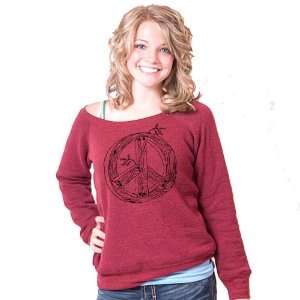  Peace Sign Slouchy Wideneck Sweater 