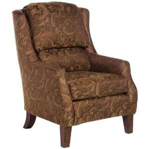  Clancy Paisley Fabric Upholstered Slope Arm Club Chair