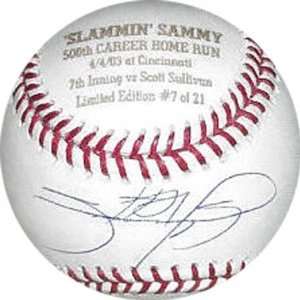 Sammy Sosa Autographed 500 Home Run Stat Baseball Sports 