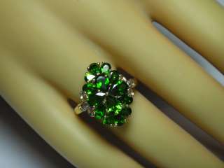   chrome diopside & Diamond RING 14K Y/GOLD BIG BOLD COCKTAIL RING N/R