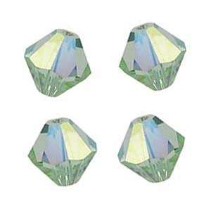   Crystal #5301 6mm Bicone Beads Chrysolite AB (20)