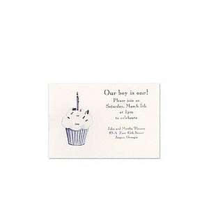  Blue Cupcake with Sprinkles Birthday Party Invitations 