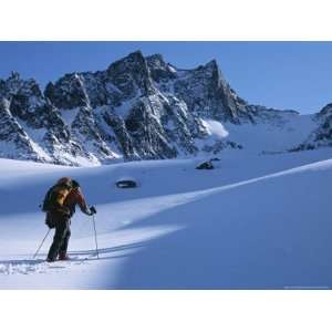  A Man Skiing in the Selkirk Mountains, British Columbia 