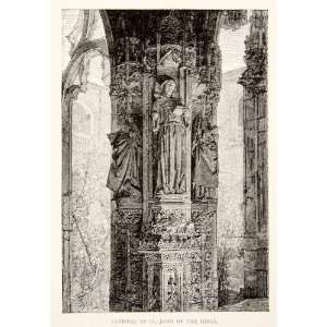  Engraving Cloister Art St. John Kings Spain Toledo Statue Monastery 