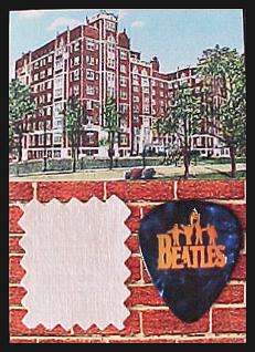 Beatles 1966 Cincinnati Bed Sheet Guitar Pick Display  