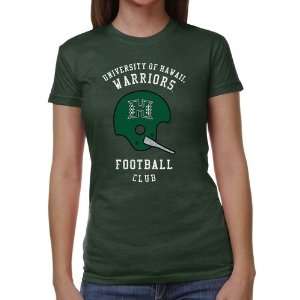 Hawaii Warriors Ladies Club Juniors Tri Blend T Shirt   Green  