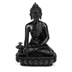 MEDICINE BUDDHA STATUE Resin Buddhist Deity Bowl Health  