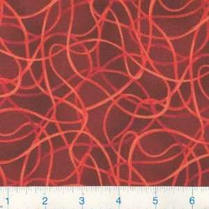  45 Wide Color Kazoo Strings Rust Fabric By The Yard 