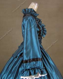 Civil War Victorian Satin Ball Gown Day / Evening Dress 170 M  
