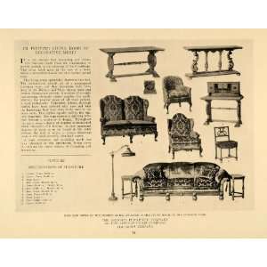  1918 Print Orinoco Furniture Lincoln Chair Sitting Room 