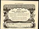1905 Print Ad KRANICH BACH Pianos Pure Singing Quality