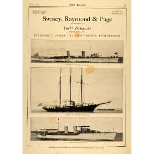  1913 Ad Swasey Raymond Page Yacht Models Visitor II 
