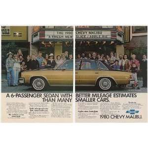  1980 Chevy Malibu Classic Sedan Movie Theater 2 Page Print 