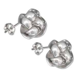  Sterling Silver High Polish Knot Earrings on Posts 